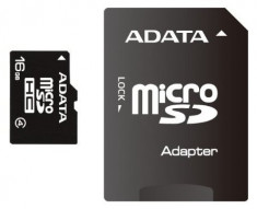 Card memorie A-Data Micro SDHC 16GB, Class 4 + adaptor SD foto