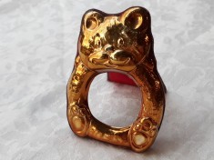argint cu aur14 K RAMA FOTO URSULET camera BEBE NOU NASCUT splendid CADOU BOTEZ