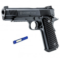 Pistol co2 airsoft elite force 1911 tac 6mm 15bb 1,3j + Lanterna cadou foto