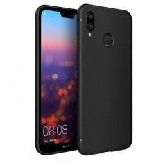 Carcasa Husa Neagra + Folie sticla securizata Huawei P20 Lite Tempered Glass foto