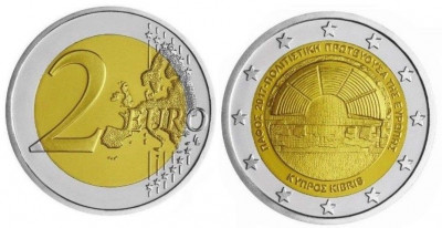 SV * Cipru 2 EURO 2017 * PAPHOS - Capitala Culturala Europeana * bimetal * UNC foto