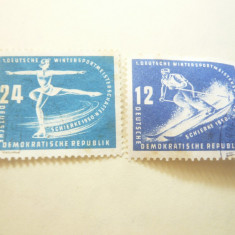 Serie Sporturi de Iarna 1950 DDR , 2 val. stampilate