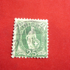 Timbru 25C verde 1882 Elvetia 1 valoare stampilata