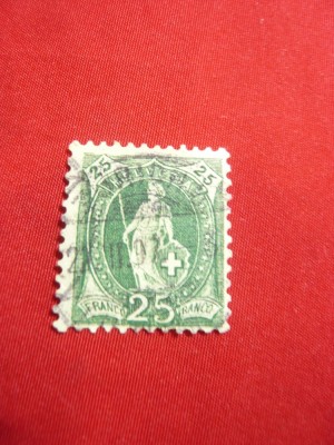 Timbru 25C verde 1882 Elvetia 1 valoare stampilata foto