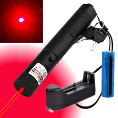 Red laser Pointer 100 MW Laser Rosu 3D cu Acumulator foto