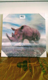 Decorațiune 3D de perete , Rinocer , 29x29 cm, 20 lei
