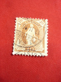 Timbru 30C brun 1882 Elvetia 1 valoare stampilata, Stampilat
