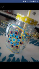 Hand-painted lemonade jars foto