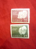 Serie- Personalitati- Premii Nobel 1968 Suedia 2 valori, Nestampilat