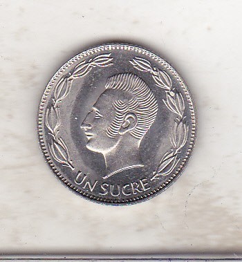 bnk mnd Ecuador 1 sucre 1988 unc foto