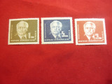 Serie mica valorile de 1,2,5 M -1950 Presedinte W.Pieck ,3 val DDR, Nestampilat