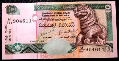 SRI LANKA 10 RUPEES RUPII 2006 UNC necirculata ** foto