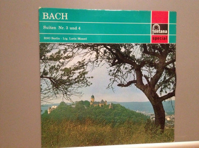 BACH &amp;ndash; SUITE no 3 &amp;amp; 4 - dir. Lorin Maazel (1967/Fontana/Holland) - VINIL/ca NOU foto