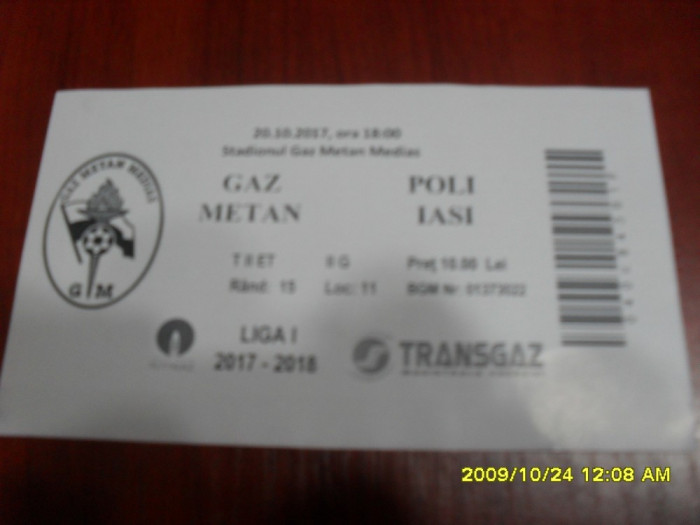 Bilet Gaz M. Medias - Poli Iasi