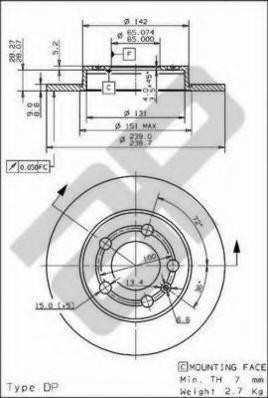 Disc frana VW GOLF Mk IV 1.9 TDI 4motion - METZGER 14841 V Disc frana VW GOLF Mk IV 1.9 TDI 4motion - METZGER 14841 V