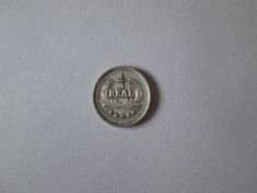 Rara! Mini moneda argint 1/4 Real 1890 Guatemala foto