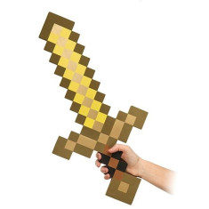 Sabie Spuma Minecraft - Gold Sword Sabie, Arma jucarie lungime 60 cm foto
