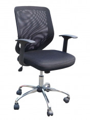 Scaun de birou ergonomic, design Eliza Tinsley, model DPA95ATG, baza cromata, mesh negru, ID218 foto