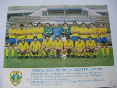 Petrolul Ploiesti - carte postala - sezon 80-81 foto