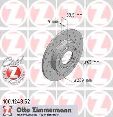 Disc frana VW GOLF Mk IV 1.9 TDI 4motion - ZIMMERMANN 100.1248.52 Disc frana VW GOLF Mk IV 1.9 TDI 4motion - ZIMMERMANN 100.1248.52