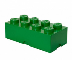 Cutie cu capac Lego Rectangular Extra Dark Green foto