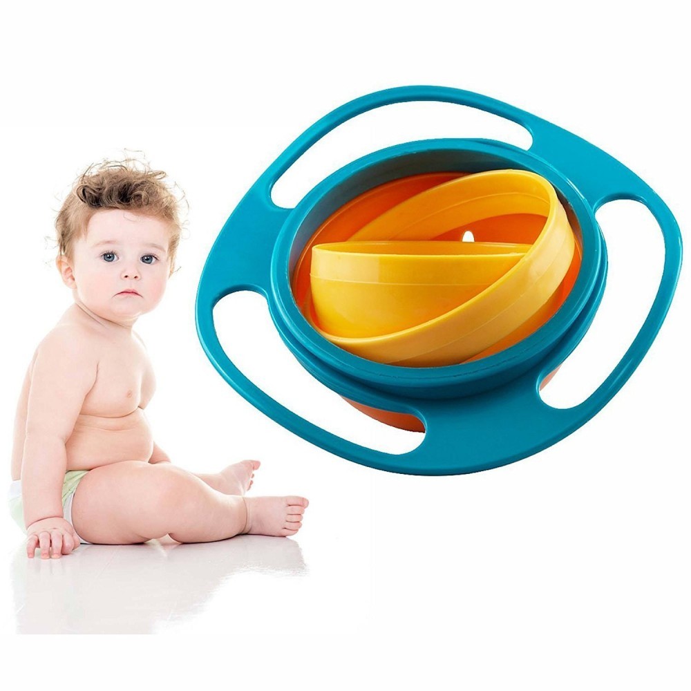 Bol Rotativ 360 Cu Protectie Anti Varsare Pentru Copii Si Bebelusi Albastru Castroane Okazii Ro