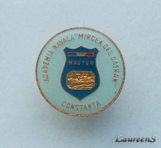 Insigna Pin Marina Militara - ACADEMIA NAVALA &amp;quot;MIRCEA CEL BATRAN&amp;quot; CONSTANTA foto