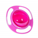 Bol rotativ 360&deg; cu protectie anti-varsare pentru copii si bebelusi, roz, Castroane