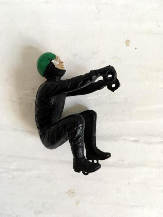 Figurina cauciuc, motociclist, Italia, 5cm