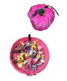 Covor Joaca Copii 2 in 1 Roz, 1.5m, Bumbac - Sac Depozitare Jucarii, Organizator Portabil, Ideal Plaja/Calatorii, 6 luni+