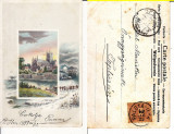 Ilustratori, picturi - Peisaj, castel -litografie 1899, Circulata, Printata