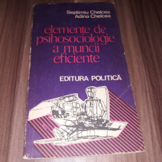 ELEMENTE DE PSIHOSOCIOLOGIE A MUNCII EFICIENTE-SEPTIMIU CHELCEA 1977