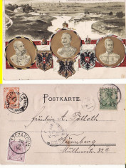 Polonia, Germania,Austria,Rusia-Myslowitz-Granita a 3 imperii-clasica, embosata foto