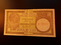 BANCNOTE ROMANESTI 20LEI MF 1947 foto