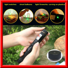 Laser Lasere Pointer Verde 3D 3000mW Acumulator Incarcator Raza Mare foto