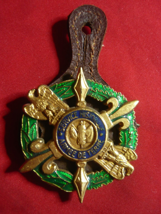 Insigna Militara Drago Paris -Armee de Terre -Service Historique ,metal si email