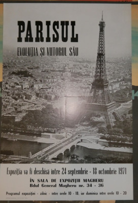 Afisul expozitiei Parisul , evolutia si viitorul sau , 1971 foto