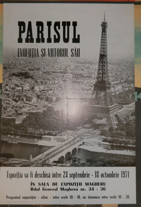 Afisul expozitiei Parisul , evolutia si viitorul sau , 1971