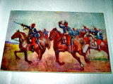 Ww1-Regatul Ungariei-carte postala militara veche B.Belavary- Cavalerie in atac.