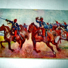 ww1-Regatul Ungariei-carte postala militara veche B.Belavary- Cavalerie in atac.