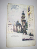 Ww1-CP-Lwow Ucraina-Biserica romana Walachiche Kirsche cu stampila militara.