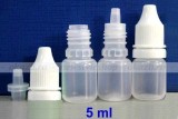 Sticla de plastic 5 ml. - cu picurător pt. E-liquid