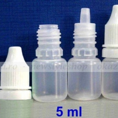 Sticla de plastic 5 ml. - cu picurător pt. E-liquid