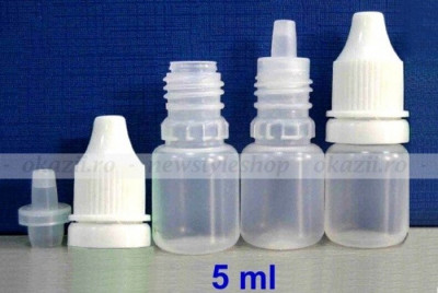 Sticla de plastic 5 ml. - cu picurător pt. E-liquid foto