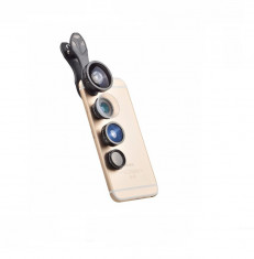 Kit lentile conversie Apexel APL-DG5H 5 in 1 cu clip pentru smartphone foto