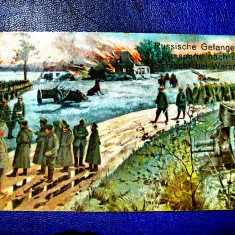 ww1-CP-ww1-Austrieci prizonieri rusi transportati dupa batalie catre Warsovia.