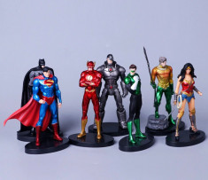 Set Figurina Superman Batman Wonder Woman Flash Green Lantern 13 cm foto