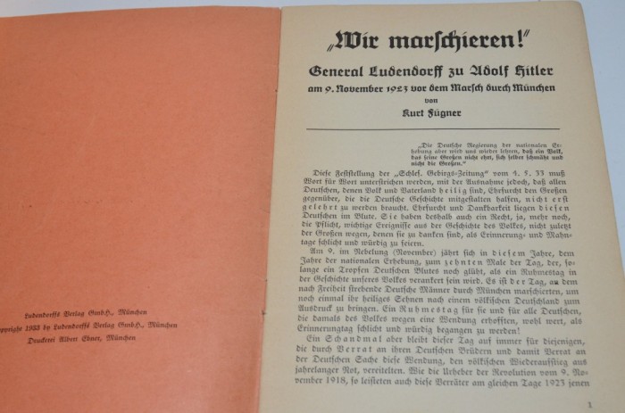 Marsaluim! Generalul Ludendorff catre Adolf Hitler 9. 11. 23