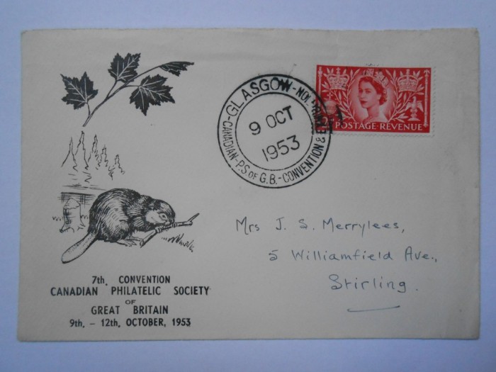 Plic circulat Marea Britanie, FDC, 1953,