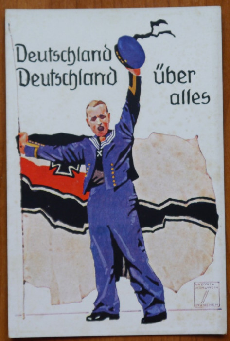 Carte postala militara germana , Deutschland &uuml;ber alles , primul razboi mondial
